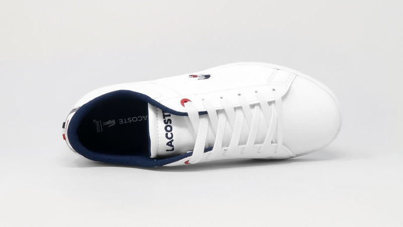 Lacoste Big Kids Carnaby Evo Tri 07221 Shoes 7-43SUJ0012407 - White/Navy/Red