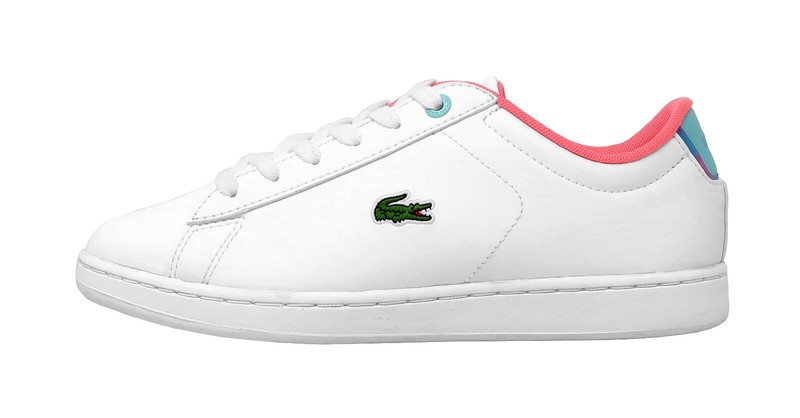 Lacoste Big Kids Girl Carnaby Evo 0722 Shoes 7-43SUJ0002B53 - White/Pink/Blue