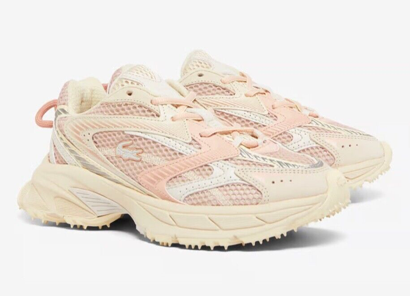Lacoste L003 NEO SHOT Women's Sneakers. Color Off White/Light Pink. Size 7.5 USA