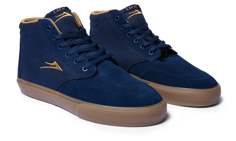Lakai Skateboard Shoes Riley Hawk 3 High Navy/Gum Suede