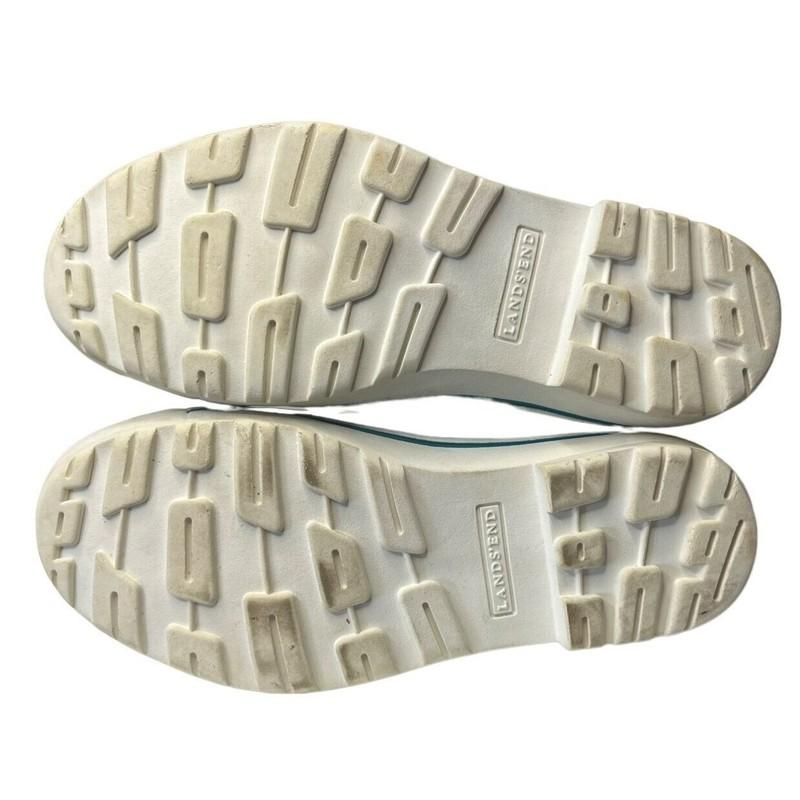 Land's End Snow Boots Girl's 1M Blue With Flower Patter Lace-up