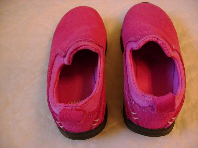 Lands' End Shoes Kids Girls Size 8 HOT PINK Slip On Leather Loafers