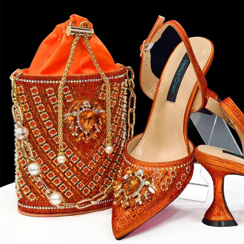 Latest Design Italian Shoes And Bag Set Sandals With Matching Bag Party Shoes