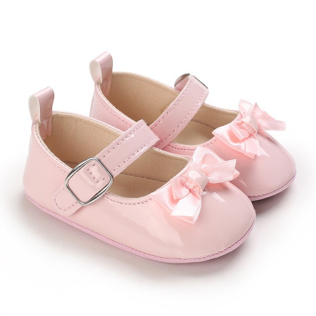 Laurenza's Baby Girls Pink Patent Bow Mary Janes