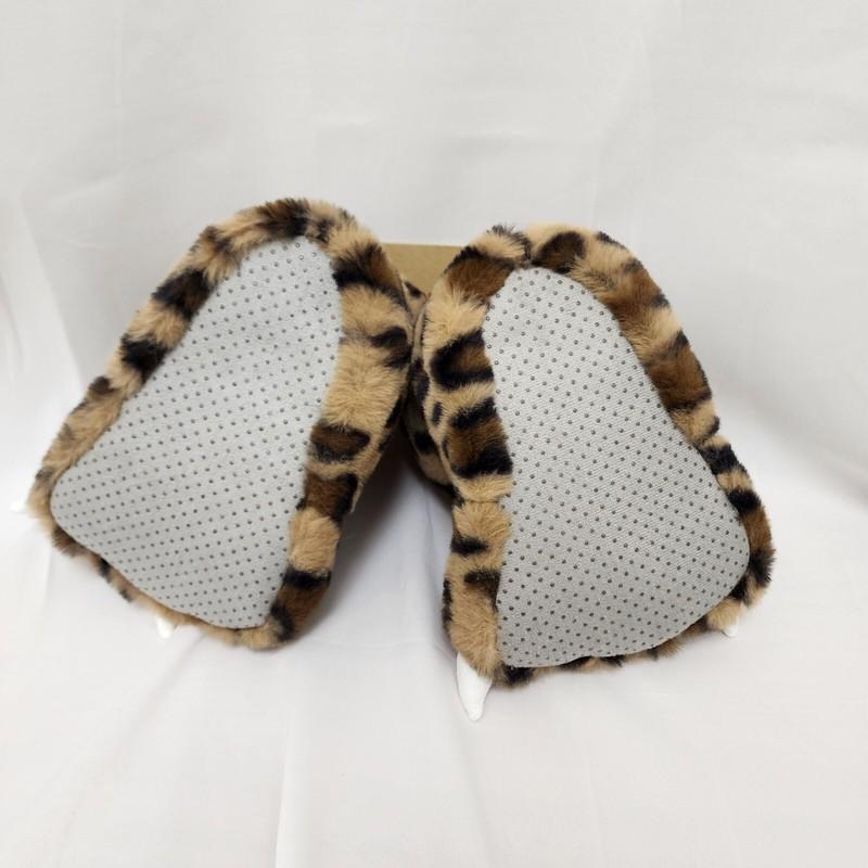 Lazy One Fun Paw Slippers Leopard Print Claws Unisex Kids Adult Choose Size