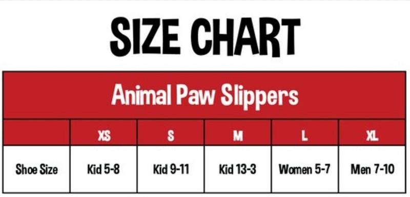 Lazy One Fun Paw Slippers Leopard Print Claws Unisex Kids Adult Choose Size