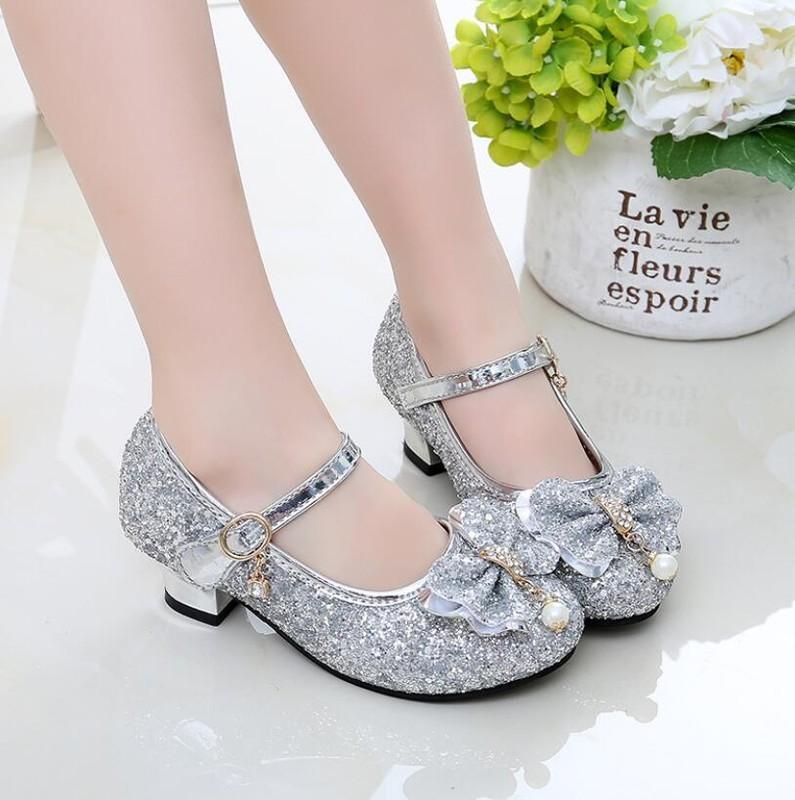 Leather Shoes Girls Wedding Dress Shoes Bowtie Dance Shoes Girls Flat Sandals