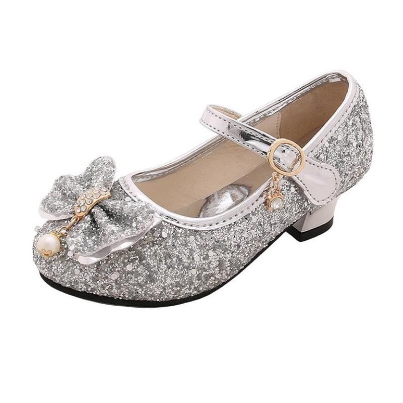 Leather Shoes Girls Wedding Dress Shoes Bowtie Dance Shoes Girls Flat Sandals
