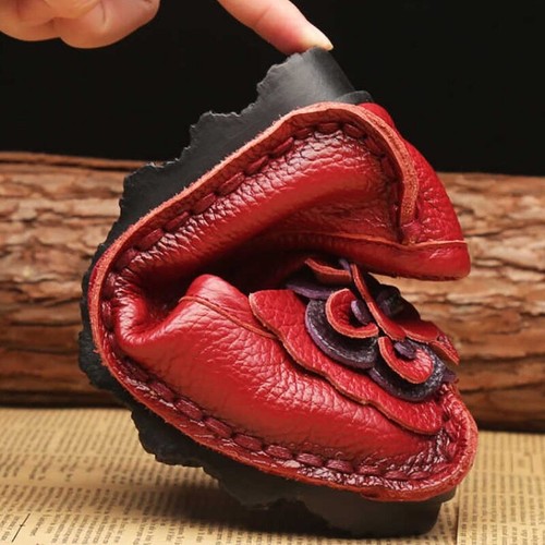 Leather Shoes Women Flower Genuine Leather Shoes Female Shoes Woman Loafers