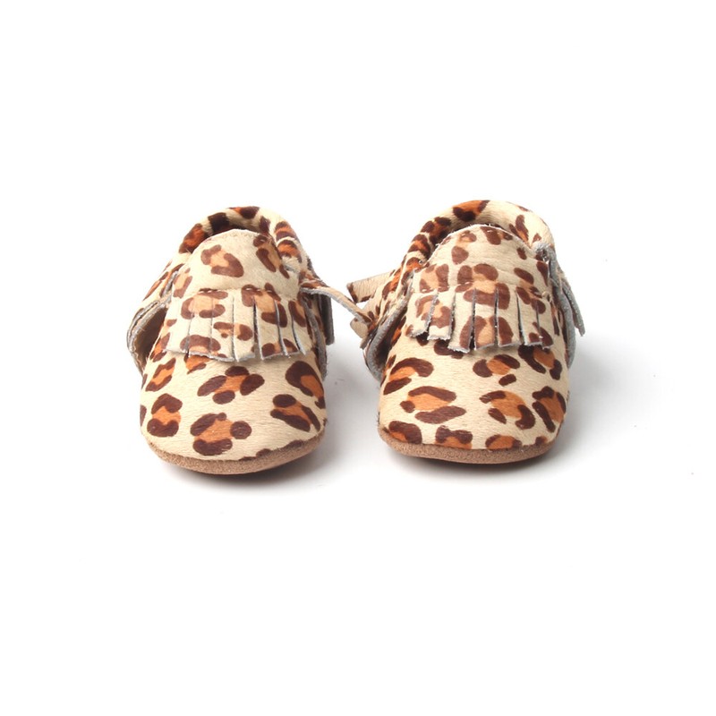 Leopard Baby Moccasins Leather Baby Shoes Toddler Shoes Loafers Multi-Color