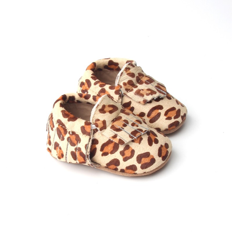 Leopard Baby Moccasins Leather Baby Shoes Toddler Shoes Loafers Multi-Color