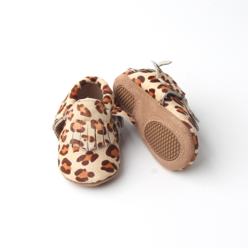 Leopard Baby Moccasins Leather Baby Shoes Toddler Shoes Loafers Multi-Color