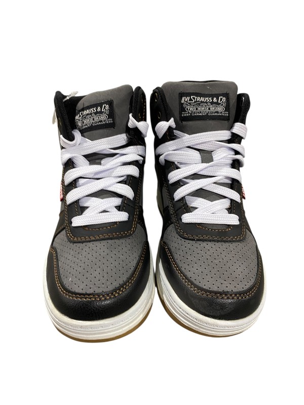 Levi's Kids Drive Hi Synthetic Leather Casual Hightop Shoe Black/Dark