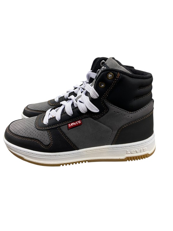 Levi's Kids Drive Hi Synthetic Leather Casual Hightop Shoe Black/Dark