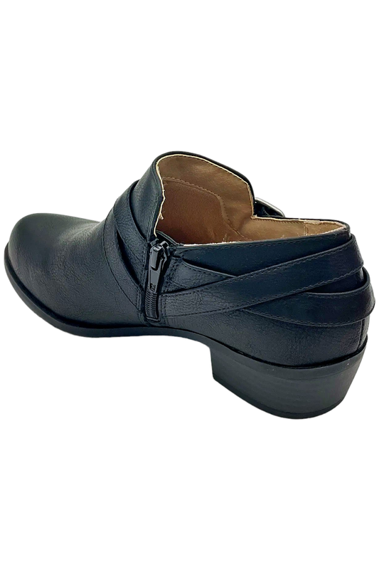 LifeStride Women's Adley Faux Leather Ankle Booties Black