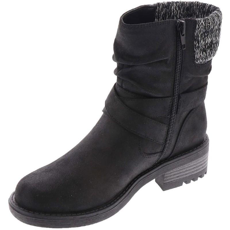 LifeStride Womens Katie Faux Leather Slouchy Pull On Ankle Boots Shoes BHFO 7612