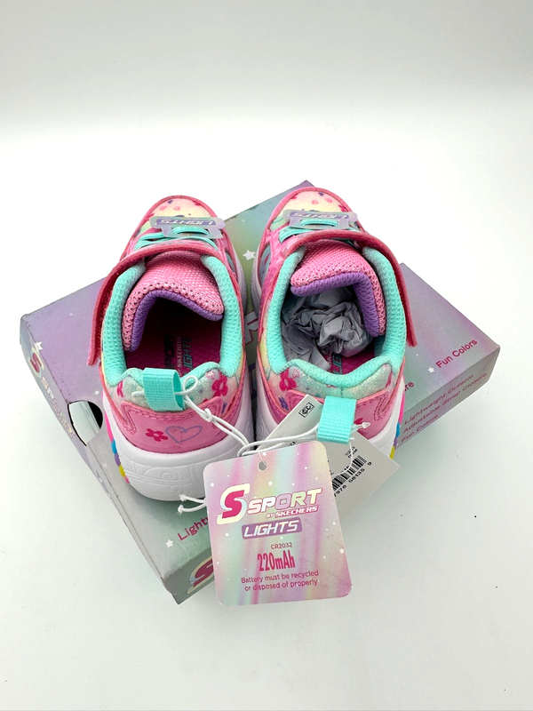 LIGHTS S Sport By Skechers Girls Sz 7 Pink Alina Rainbow Unicorns Light-Up Shoes