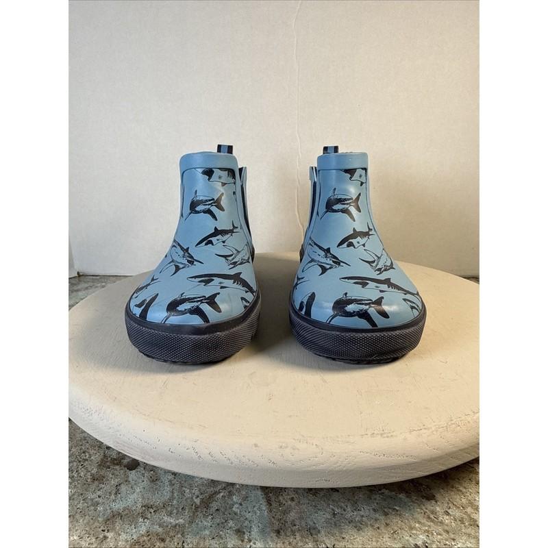 Lily & Dan Boys Ankle Rubber Boots Size 13 / 1 Blue Shark Pattern