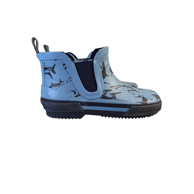 Lily & Dan Boys Ankle Rubber Boots Size 13 / 1 Blue Shark Pattern