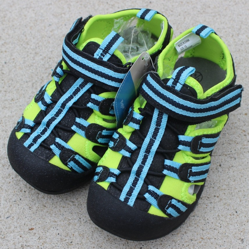 Lily & Dan Boys Trekking Sandals Blue/Yellow/Black Sz 7/8