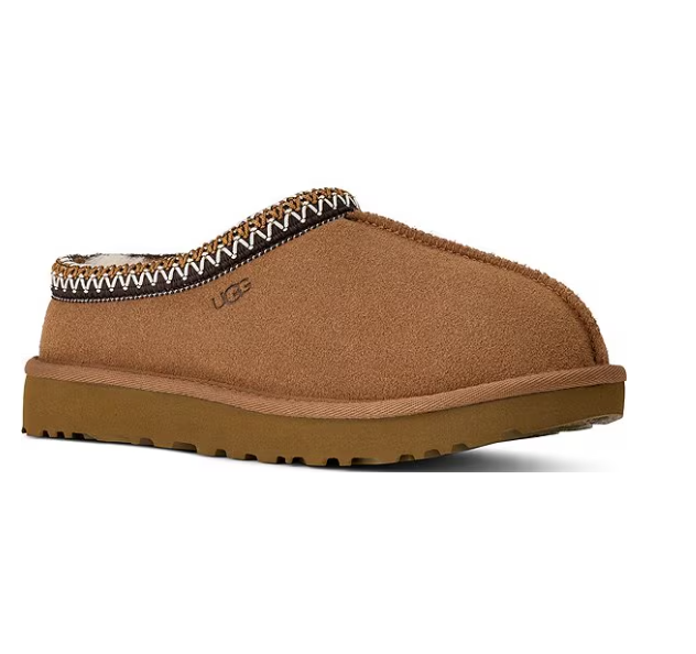Limited Stock UGG Tasman II Suede Signature Logo Detail Slippers - Chestnut NEW