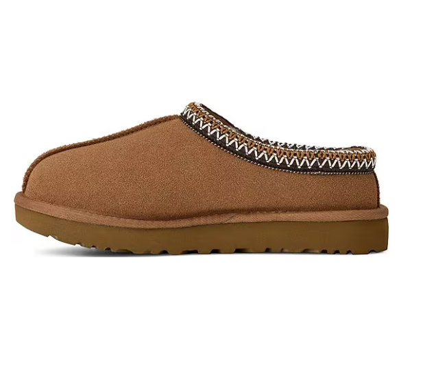 Limited Stock UGG Tasman II Suede Signature Logo Detail Slippers - Chestnut NEW