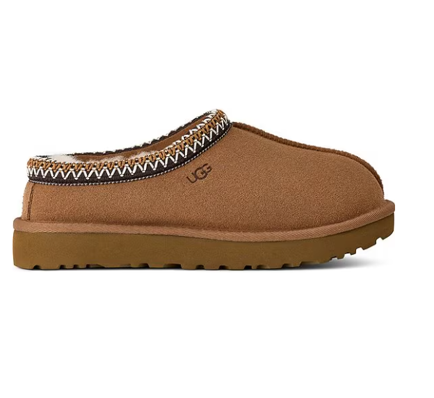 Limited Stock UGG Tasman II Suede Signature Logo Detail Slippers - Chestnut NEW