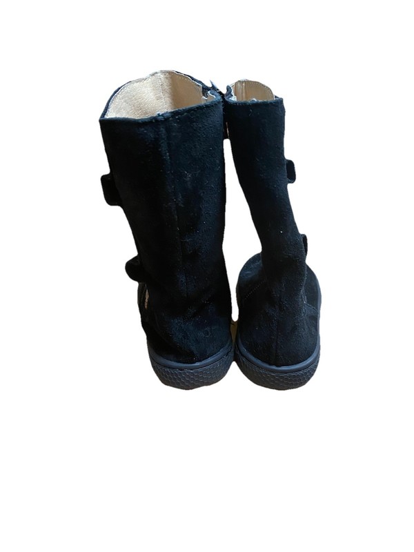 Livie & Luca Boots TODDLERS Size 5 Black Suede Leather Rubber Sole Zip Fall