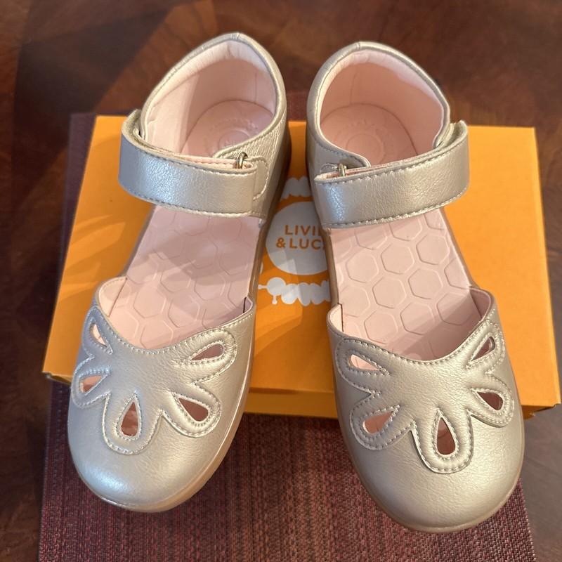 LIVIE & LUCA PETAL 2.0 DEW DROP Shoe~ Mary Jane ~ Champagne ~ Sz 1Y~ New In Box