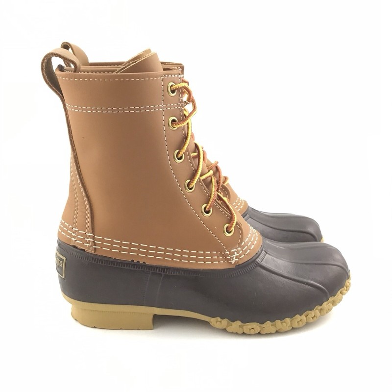 LL Bean Boots Womens Brown Leather 8" With "B-Grade