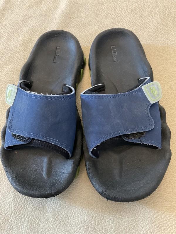 LLBean Sandals 11 Boys Girls Navy Blue Flip Flop Style