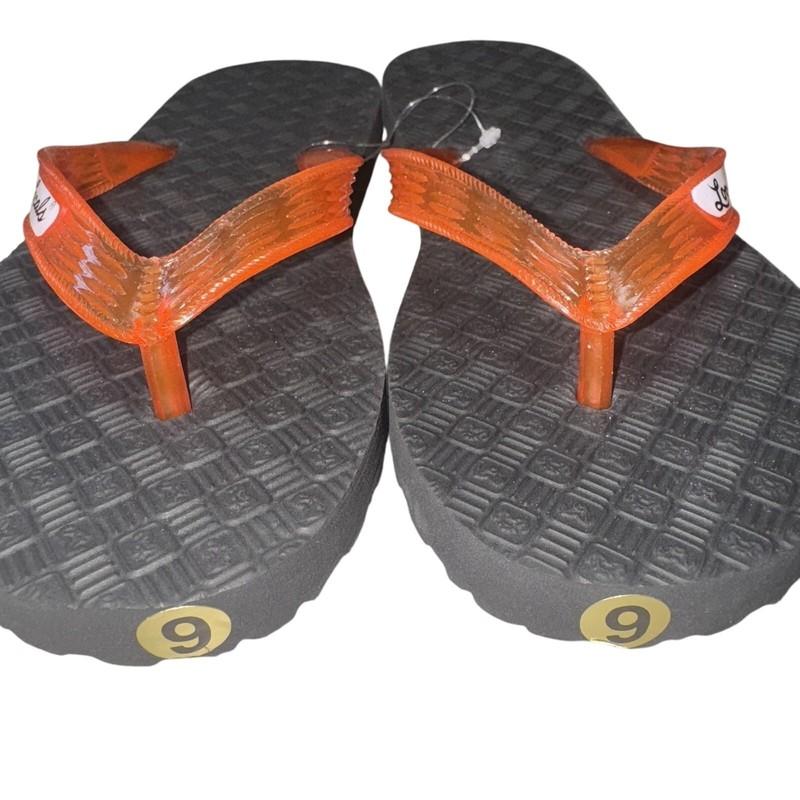 Locals Shoes Youth Size 9 Black Red Rubber Flip Flops Sandals Hawaii Beach