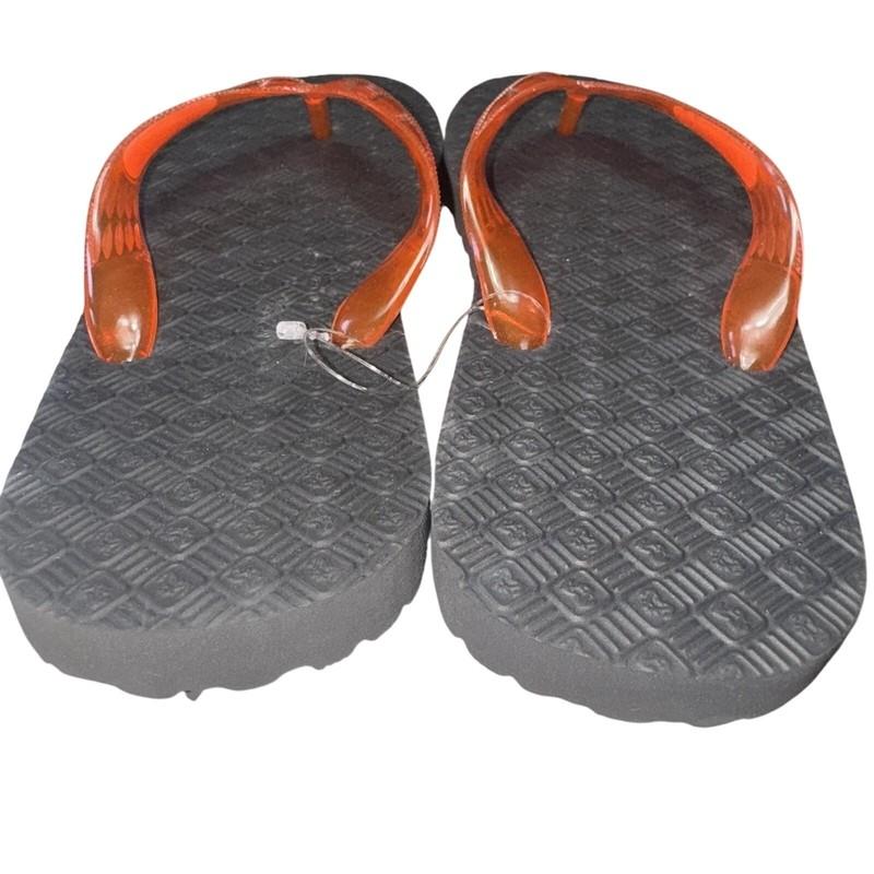 Locals Shoes Youth Size 9 Black Red Rubber Flip Flops Sandals Hawaii Beach