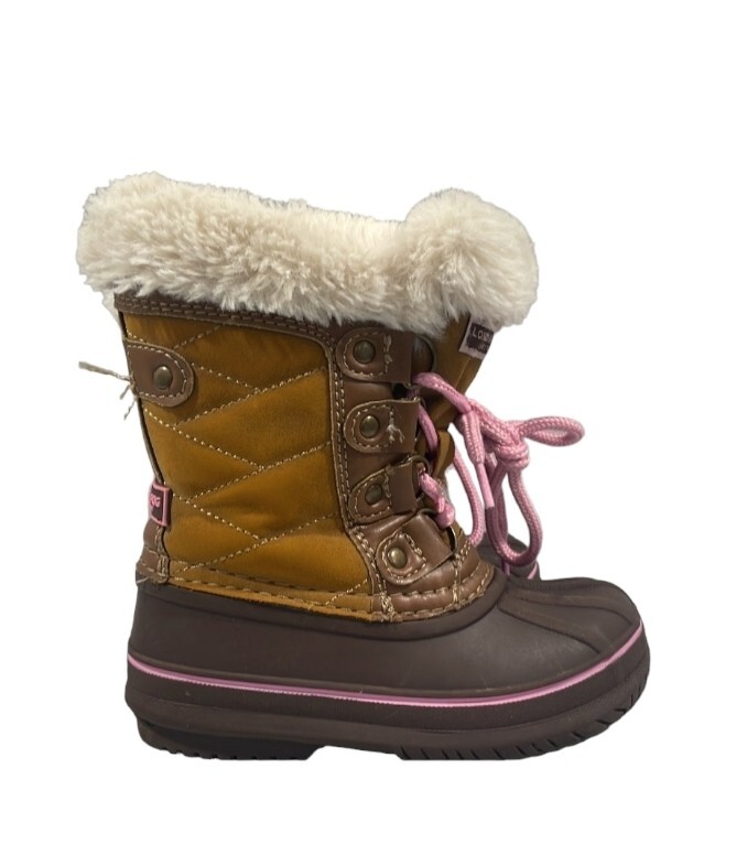 London Fog Toddler Girls' Suede Snow Commander Faux-Fur Lined Brown Boots: 7-12