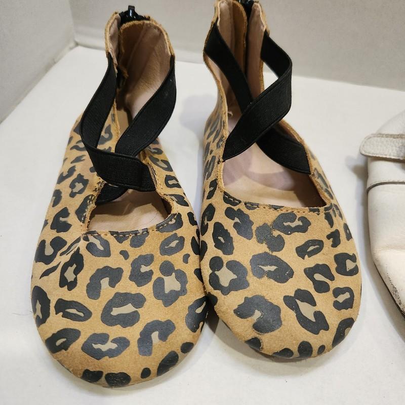 Lot 3 Monkey Feet Girls Toddler Shoes Sz 4-5Y Ballet Flats PURPLE Leopard WHITE