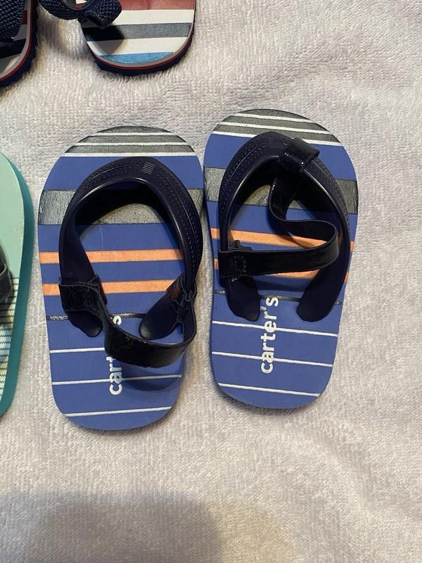 Lot Of 3 Infant Flip Flop Sandals Shoes Size 0-6 Months