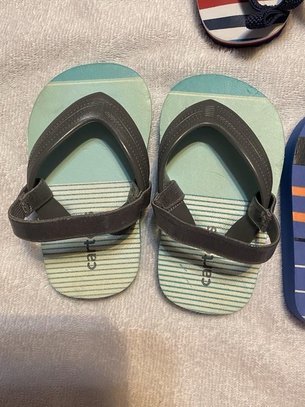 Lot Of 3 Infant Flip Flop Sandals Shoes Size 0-6 Months