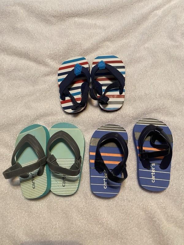 Lot of 3 Infant Flip Flop Sandals Shoes Size 0-6 Months