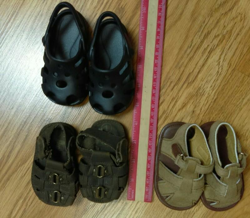 Lot Of 3 Pairs Boy's Summer Baby Walking Sandals Size 6-9 Months