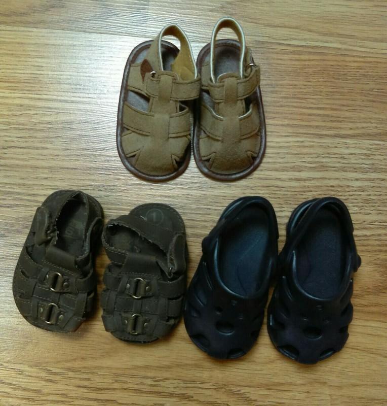 Lot of 3 Pairs Boy's Summer Baby Walking Sandals Size 6-9 months
