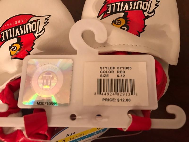 Lousiville Cardinals Infant Baby Booties Shoes Boy/Girl Size 6-12 Months