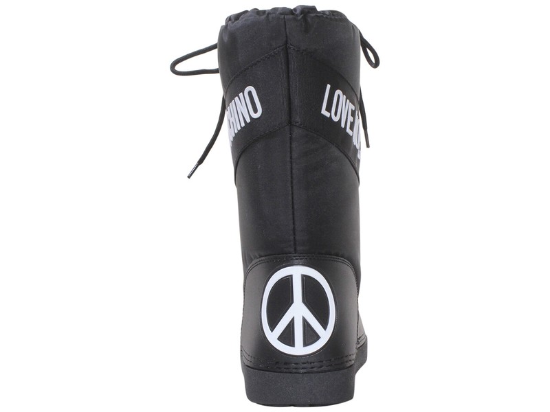 Love Moschino Women's Peace & Love Moschino Winter Snow Boots Black/White
