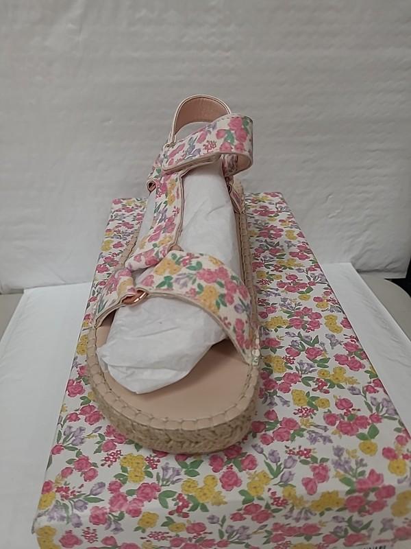 LOVESHACKFANCY MANEBI Floral Leather Espadrille Sandals Fruity Punch 37 (6.5US)