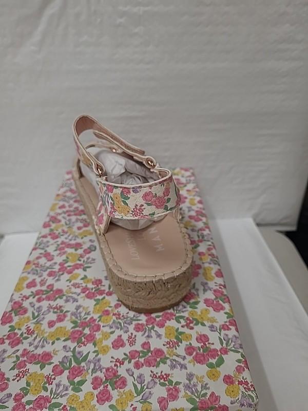 LOVESHACKFANCY MANEBI Floral Leather Espadrille Sandals Fruity Punch 37 (6.5US)