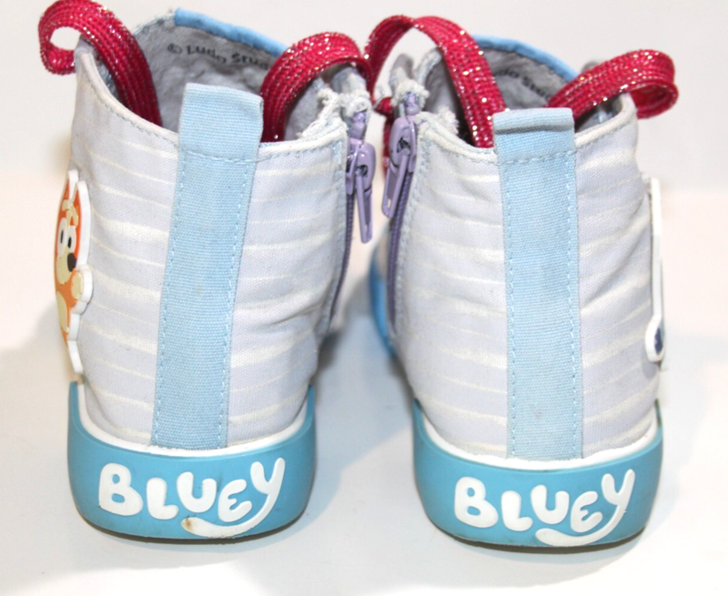 Ludo Studio Bluey Toddler Girls Athletic High Top Lace Zip Up Shoes Size 12