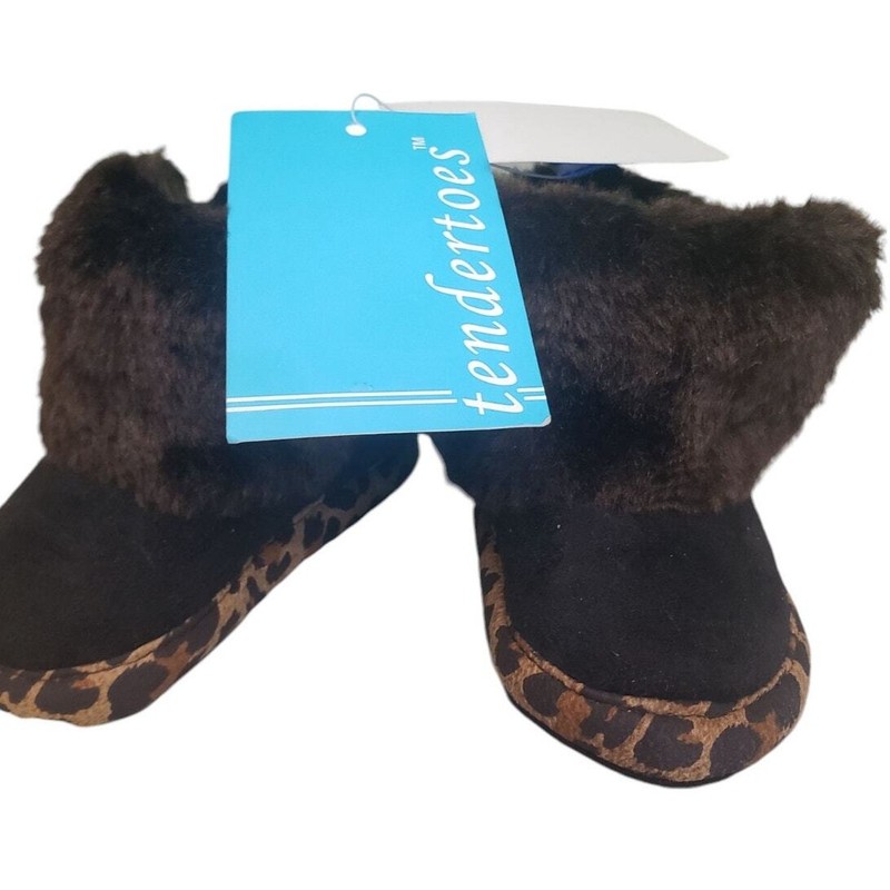 Luna Tendertoes Baby Size 2 (6-9 Months) Brown Winter Booties NWT