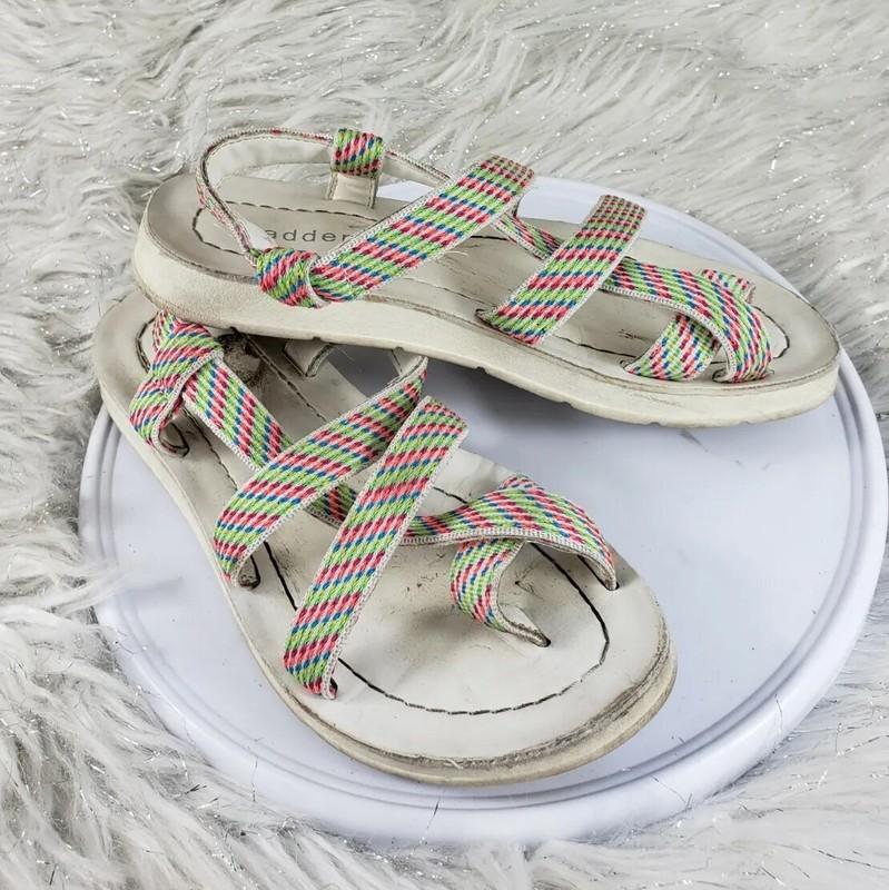 MADDEN GIRL Youth Girls Size 13 Multicolor White Strappy Sandals