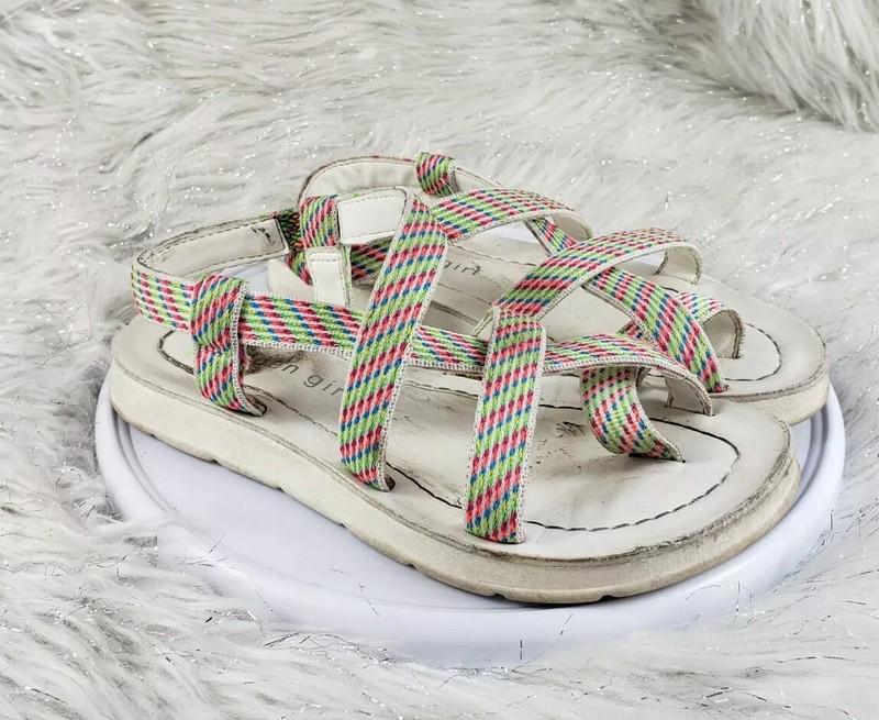 MADDEN GIRL Youth Girls Size 13 Multicolor White Strappy Sandals