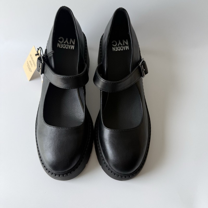 Madden NYC Lug Mary Jane Chunky Platform Black Women Size 9 Comfort Foam Insole