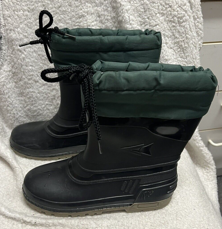 MAPLE LEAF BOY'S BLACK WINTER SNOW BOOTS REMOVABLE LINER NYLON/RUBBER SIZE6